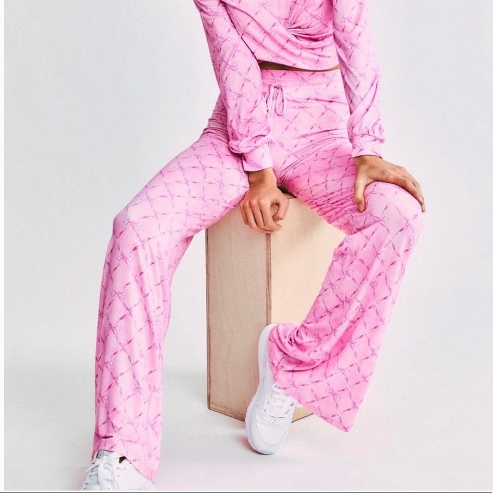 LoveShackFancy Pink Flare Pants